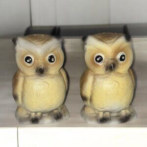 Vintage Bisque Owl Salt and Pepper Shakers